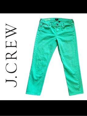 Preppy J. CREW stretch Matchstick ankle cropped jeans women’s 29 mint green